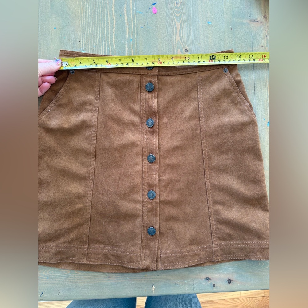 Abercrombie & Fitch Tan Button-Front Mini Skirt Size Small - Picture 7 of 7